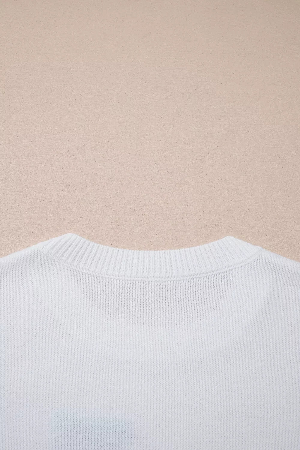 Drop shoulder crew neck sweater with knit bird graphic