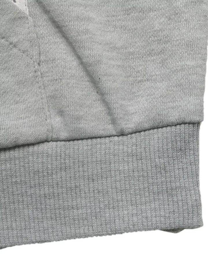 Bow embroidered hoodie with lace trim and front pocket