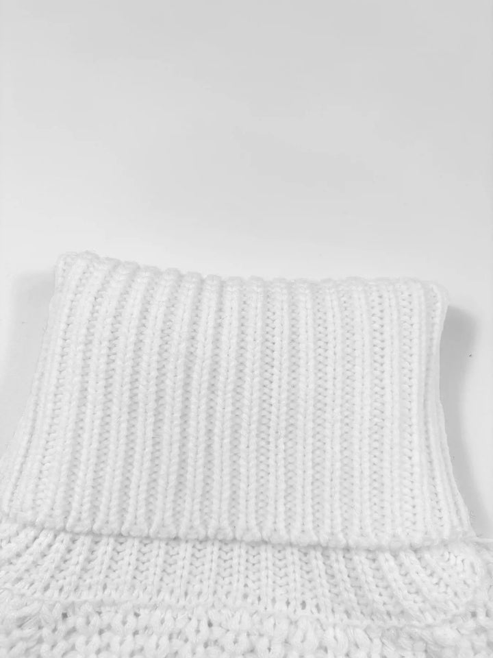Chunky rib-knit turtleneck sweater with drop shoulders