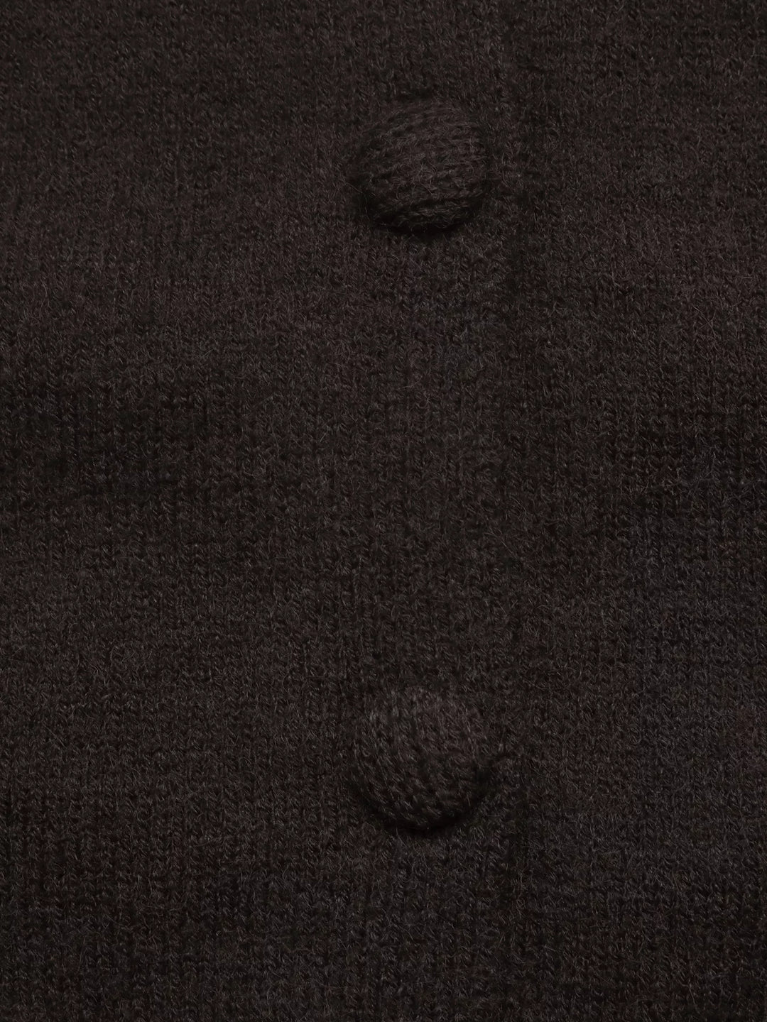 Crew neck button-up knit cardigan with patch pockets