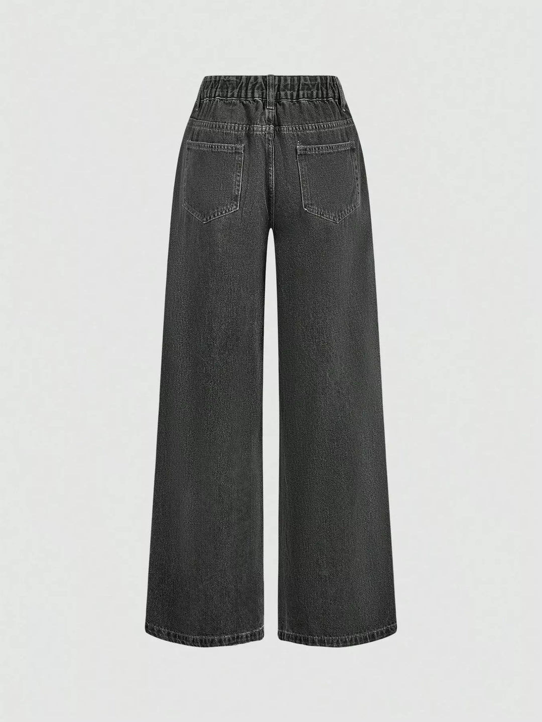 Halter denim vest and wide-leg jeans two-piece set