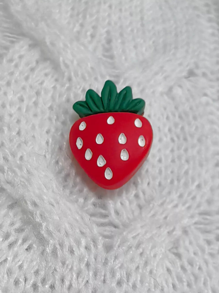 Cable knit sweater dress with strawberry buttons