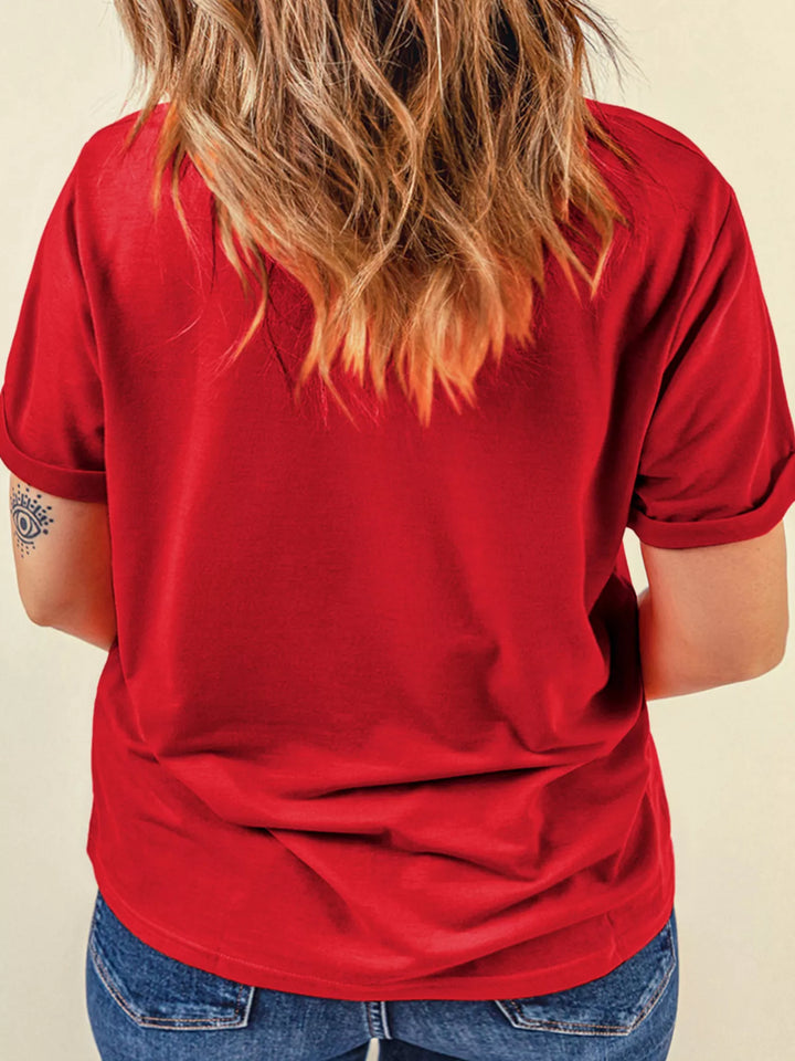 Merry Christmas candy-cane graphic short sleeve tee