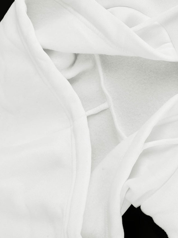 Zip-up hoodie with striped sleeves and bow detail