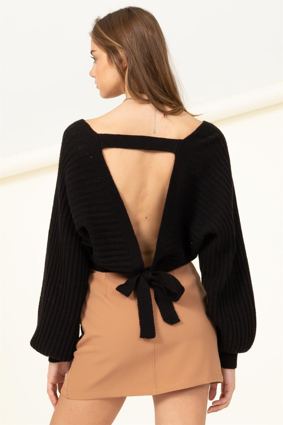 Simply Stunning Tie-Back Cropped Sweater Top - Azoroh