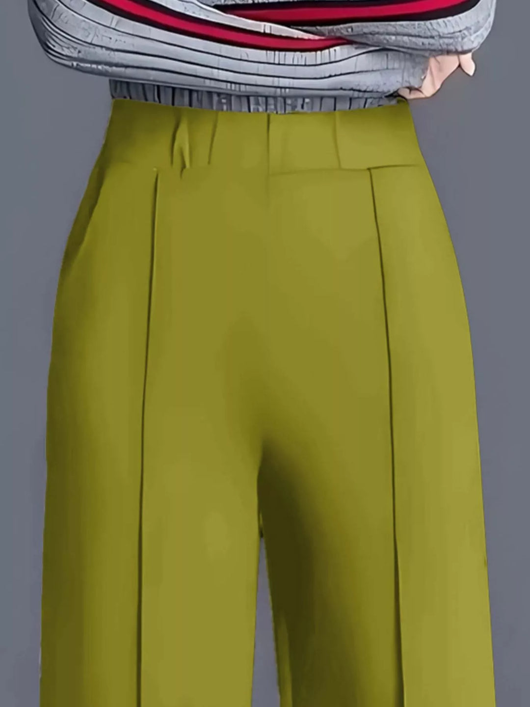 Wide leg high-rise trousers with front seam detail