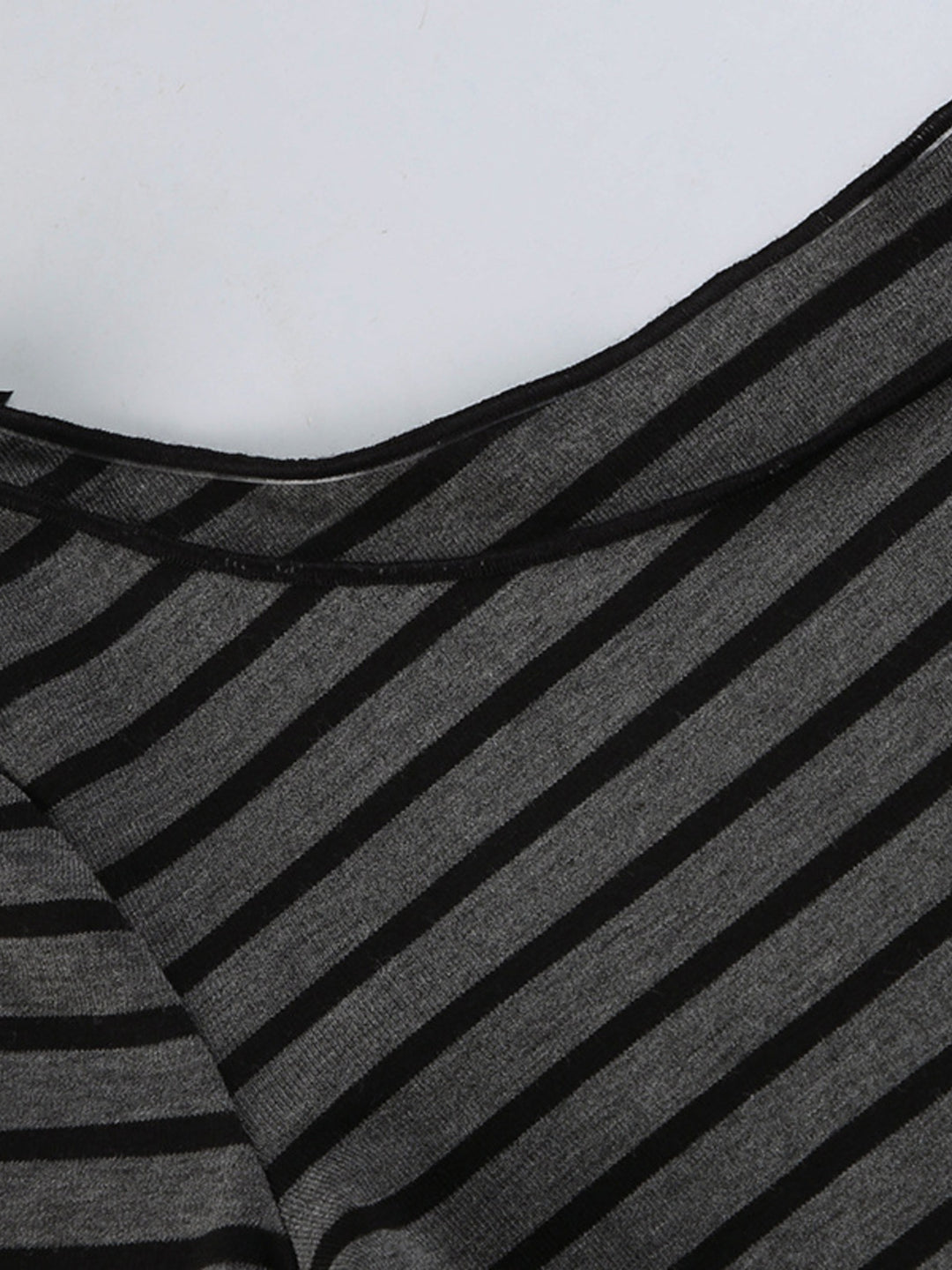 Fitted striped boat neck long sleeve top