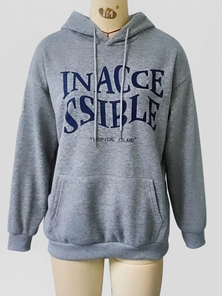 Oversized graphic pullover hoodie with kangaroo pocket