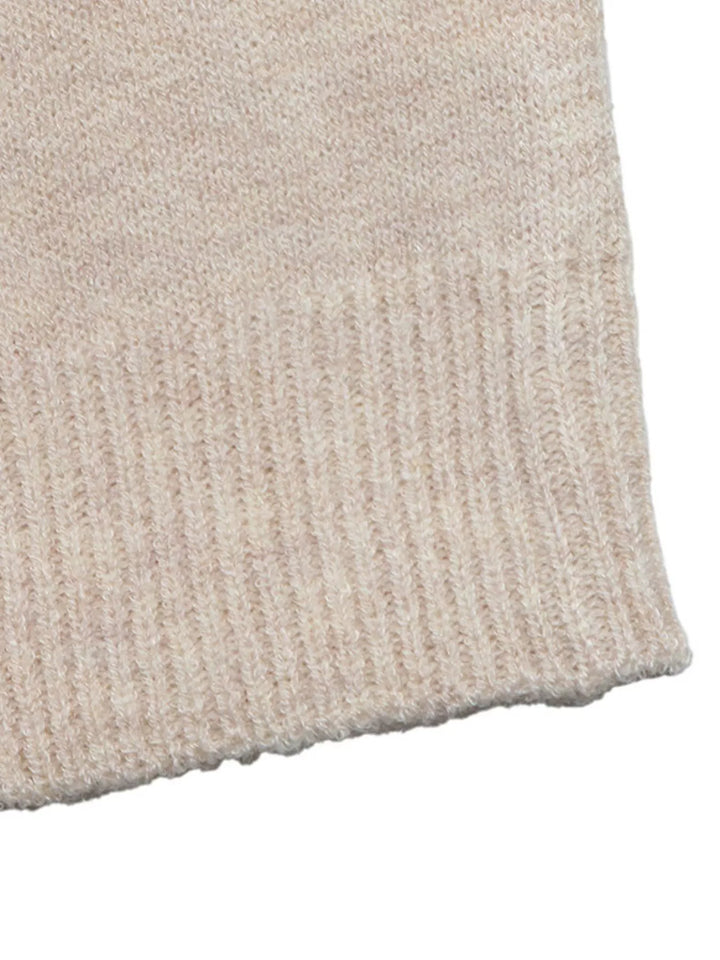 Knot button dropped shoulder knit cardigan