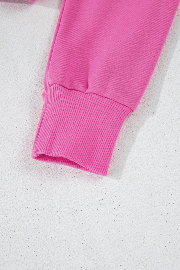 Cropped drawstring hoodie with dropped shoulders