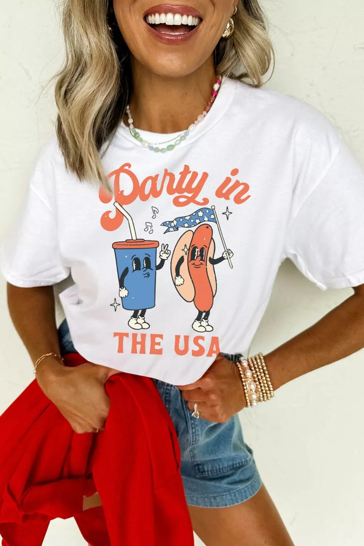 Party in the USA retro patriotic graphic tee