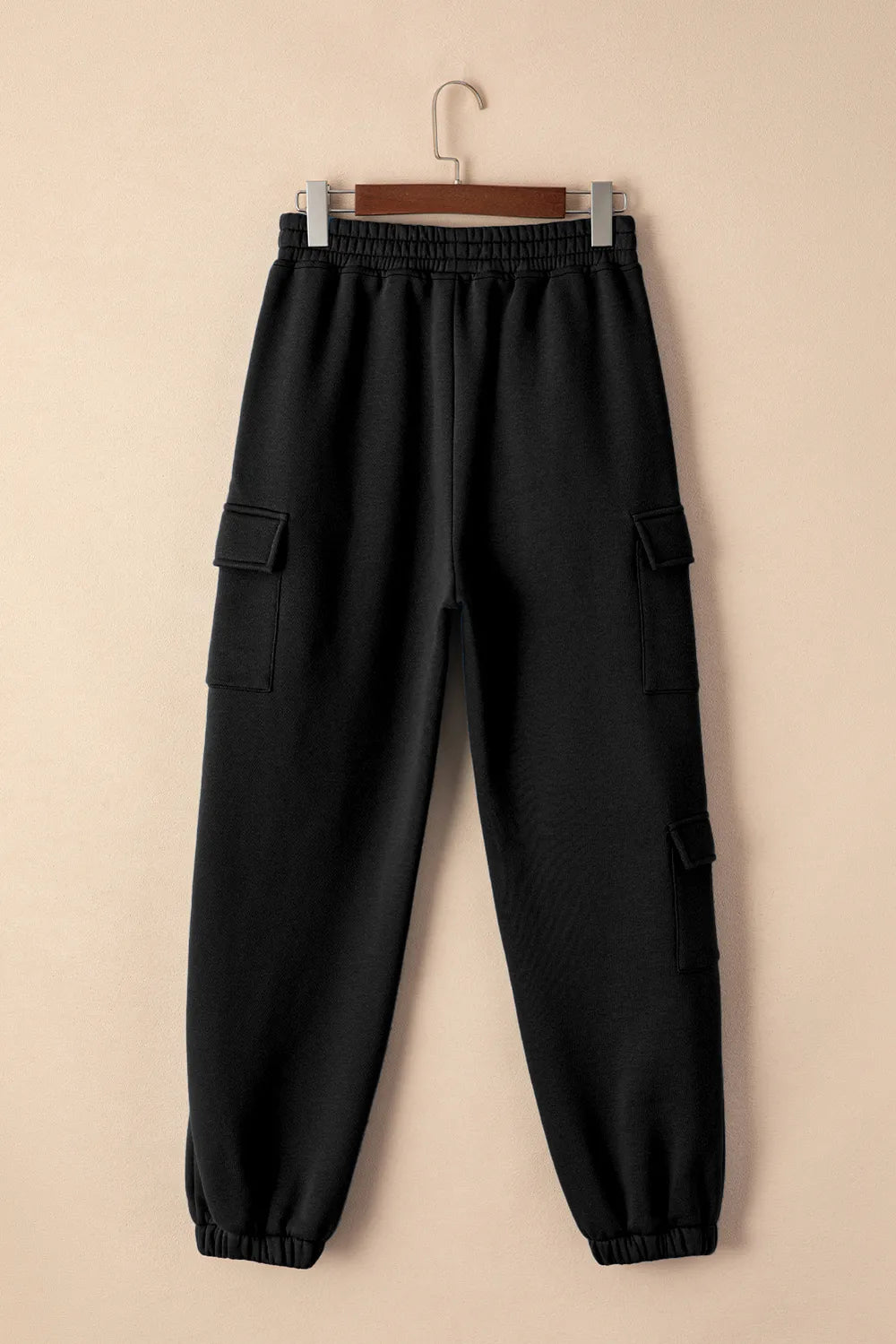 Cargo pocket joggers with elastic waist and ribbed cuffs