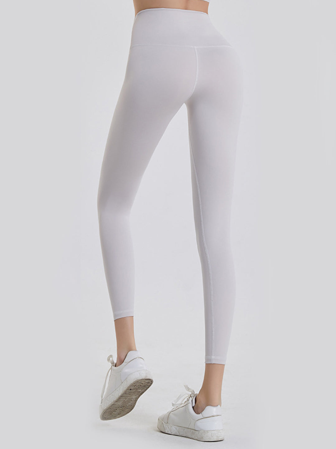 High-rise sports leggings with wide yoke waistband