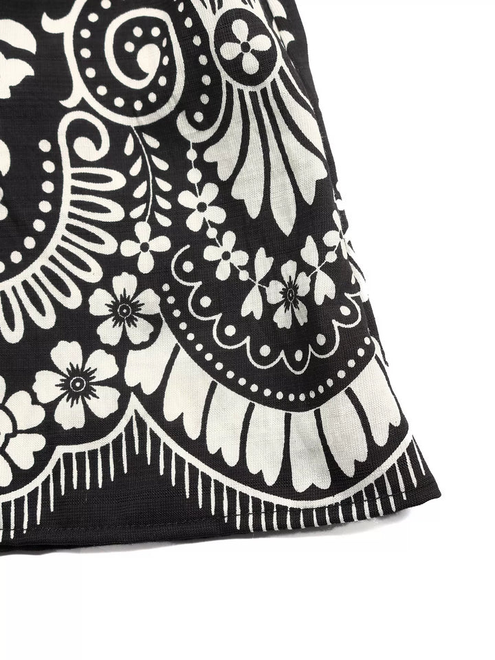 Color-block floral print cami maxi dress