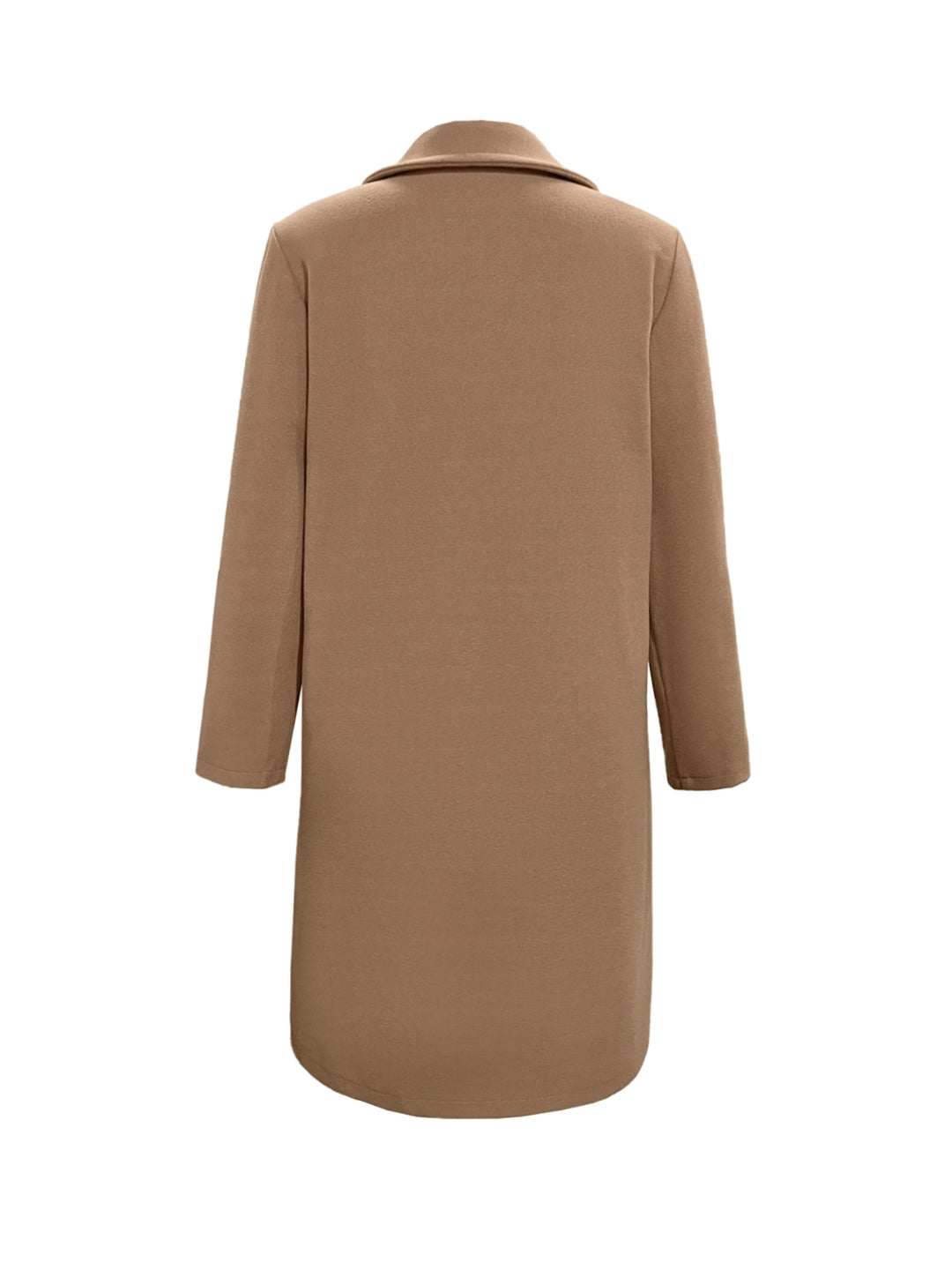Notch lapel longline single-breasted button coat
