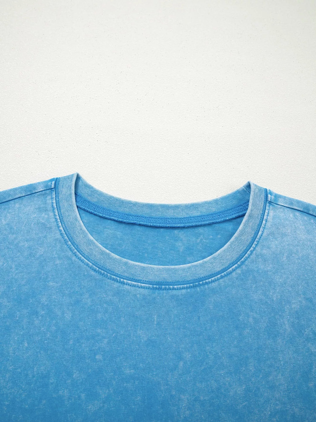 Mineral wash oversized drop-shoulder crew neck tee