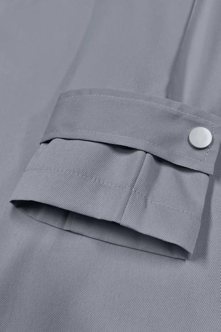Wide lapel belted trench coat with epaulette tabs