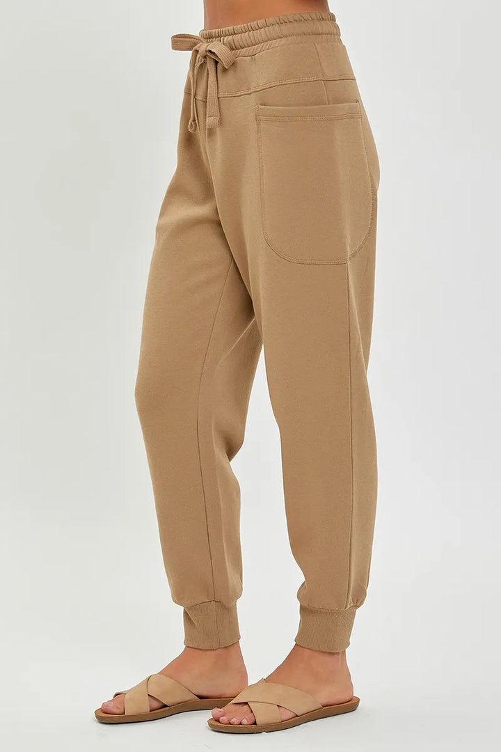 High-rise relaxed jogger pants with drawstring waist
