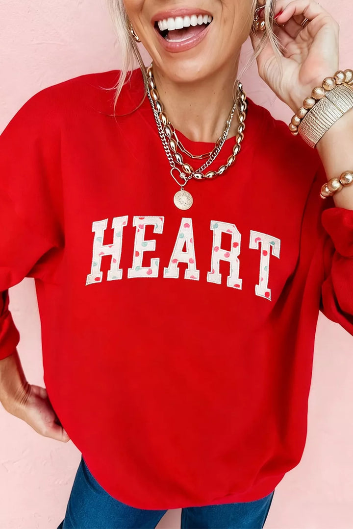Scarlet Heart embroidered graphic crewneck sweatshirt
