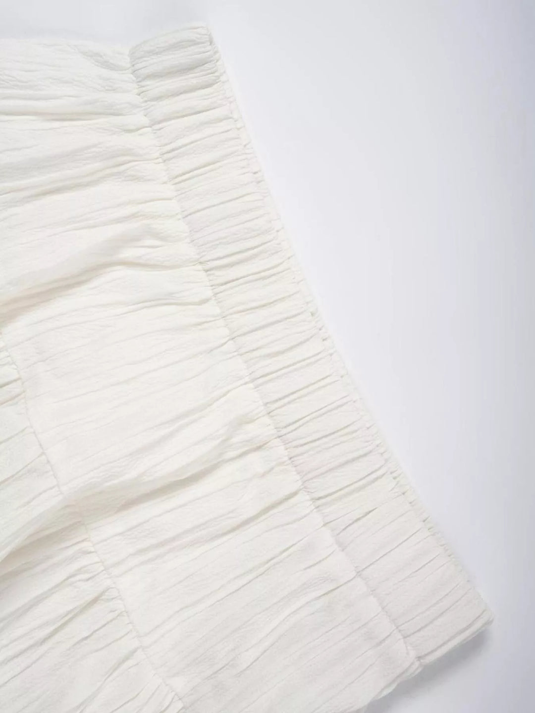 Tiered ruched maxi skirt with elastic waist