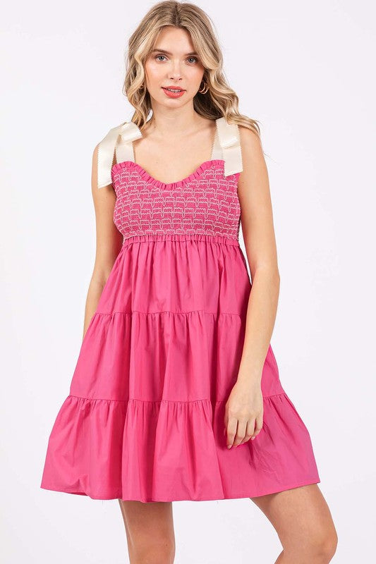 Enchanted Garden Sweetheart Babydoll Mini Dress in Lime Green - mini, smocked - view 15