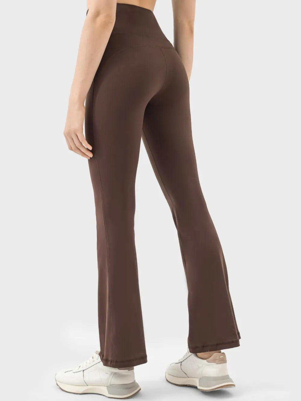 High-waist flare yoga leggings with wide waistband