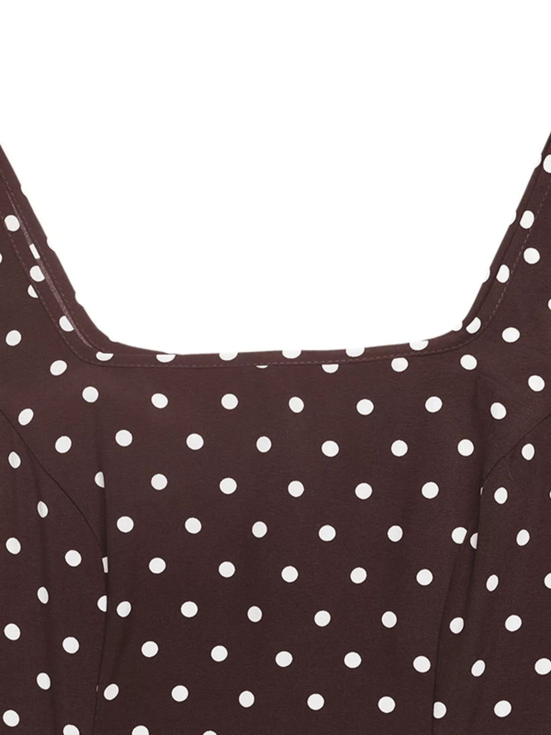Sleeveless polka dot square-neck maxi dress