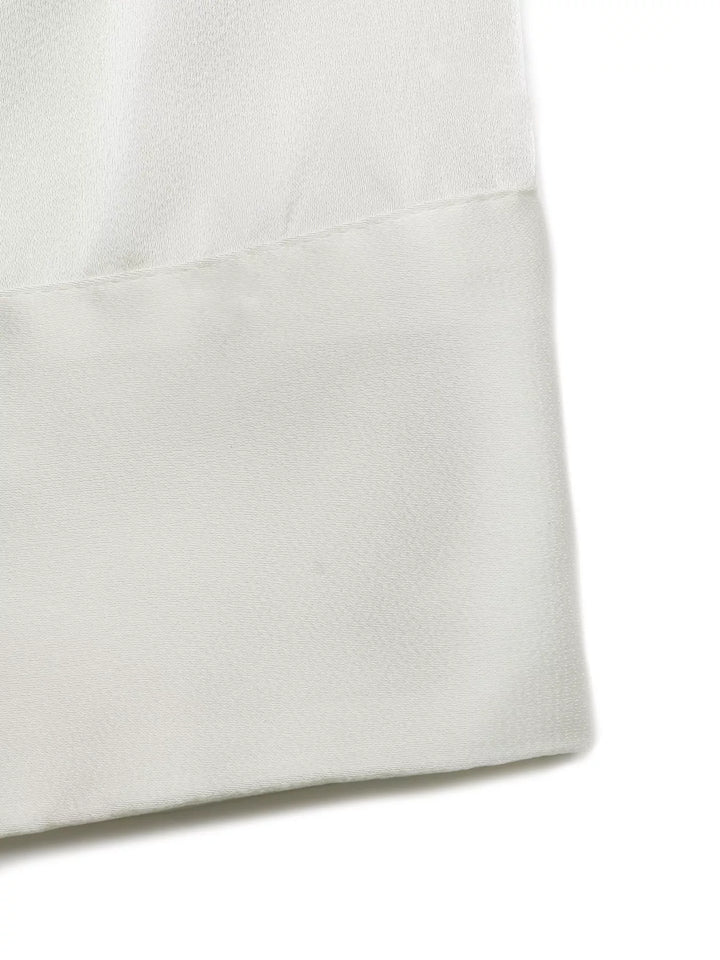 Gathered satin halter neck crop top