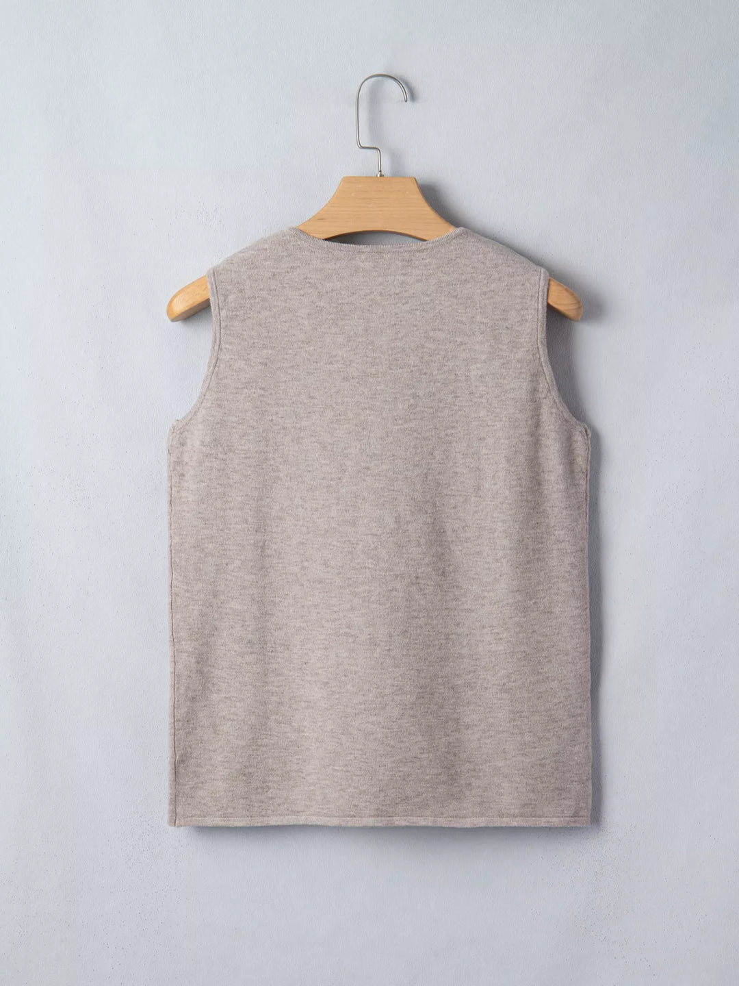 V-neck knit tank with metal starfish shoulder detail