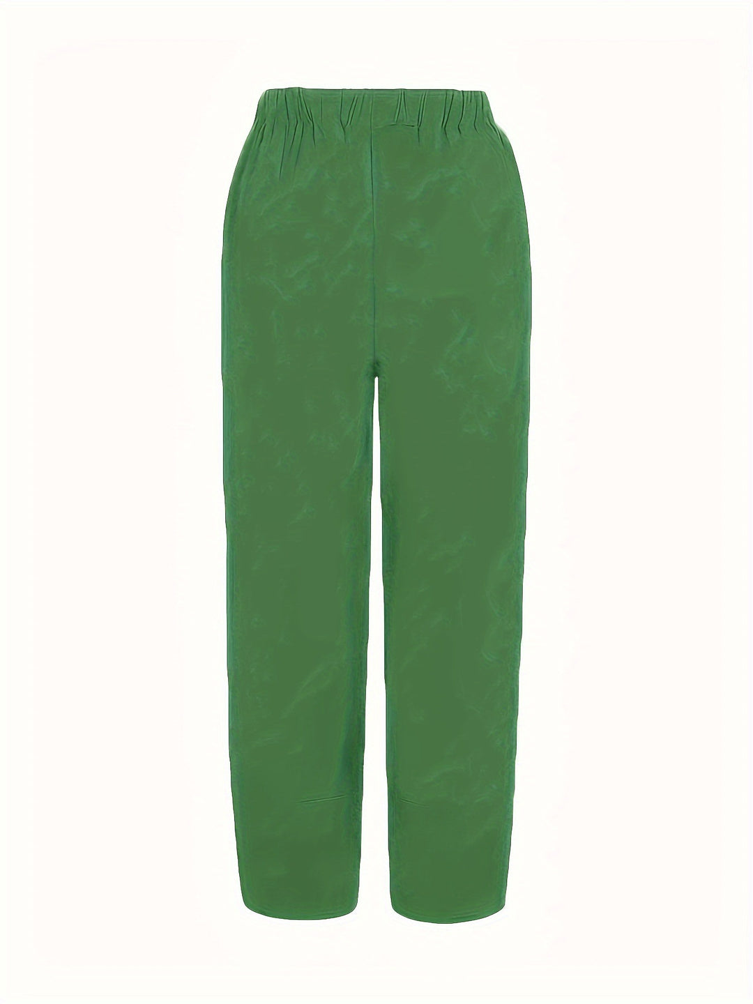 Elastic-waist wide-leg pants with tulip hem and pockets