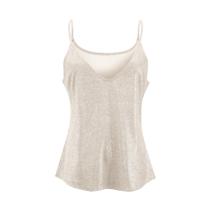 Sequin V-neck cami tank with adjustable straps