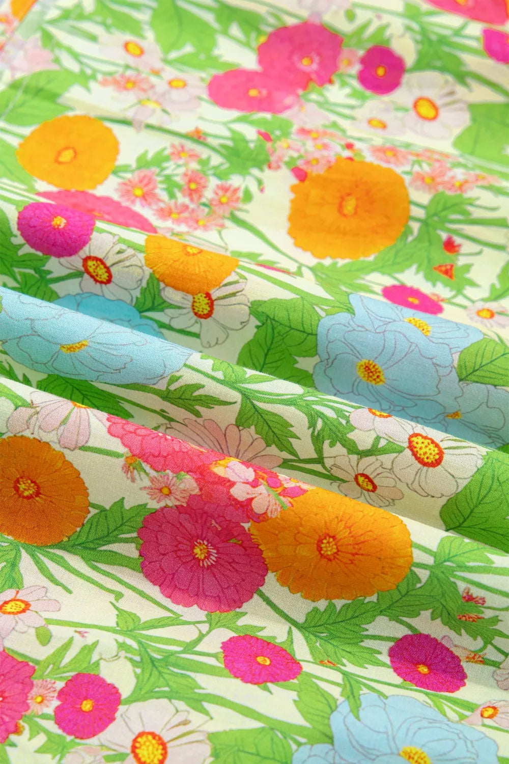 Tiered floral cotton maxi dress with puff sleeves