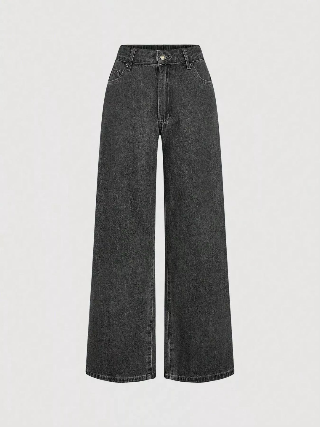 Halter denim vest and wide-leg jeans two-piece set
