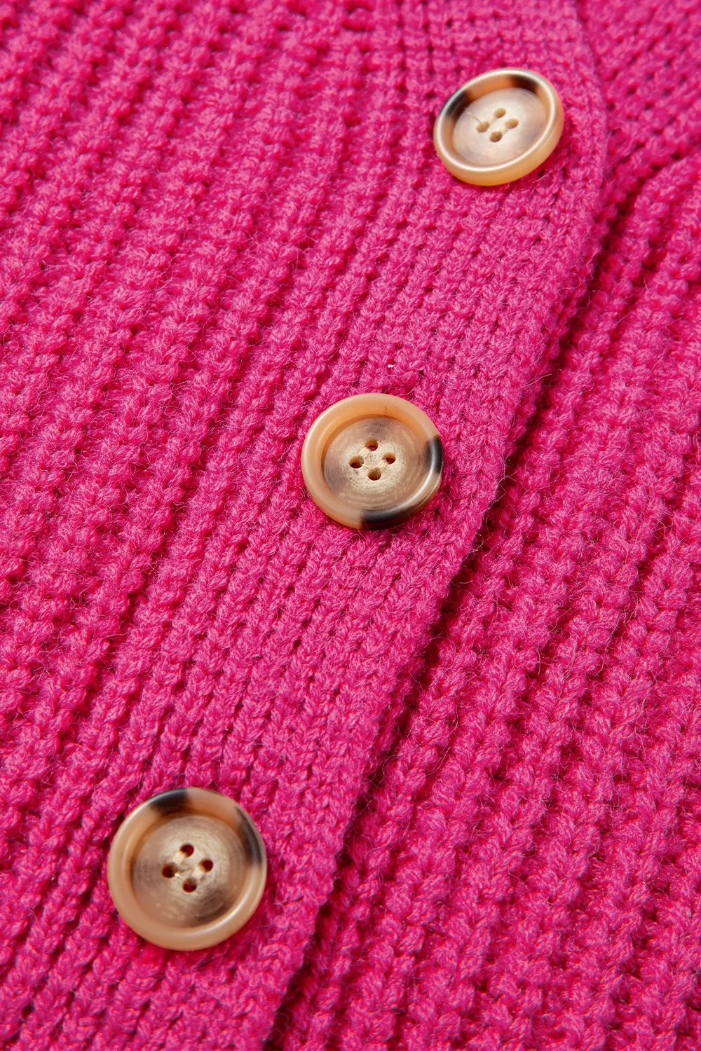 Chunky ribbed knit button-down cardigan