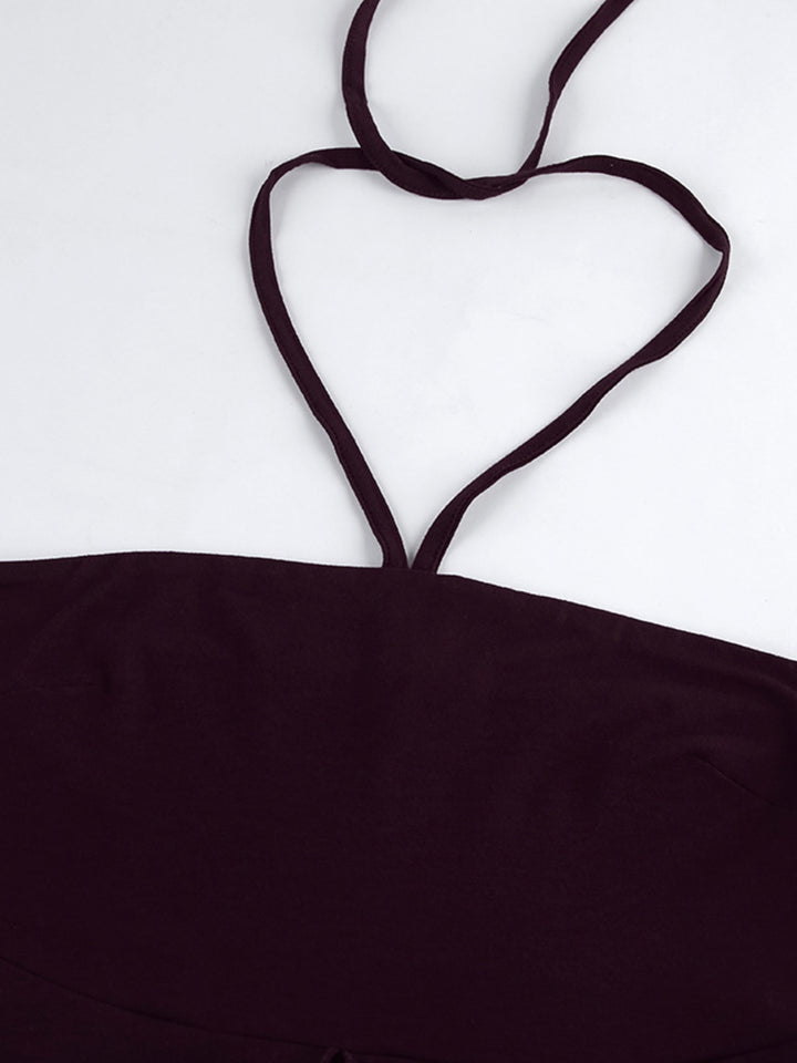 Halter neck cami with asymmetrical split hem