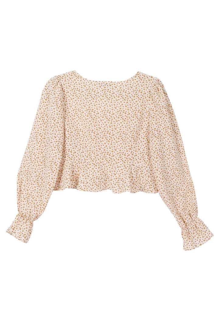 LS floral frill blouse - Azoroh