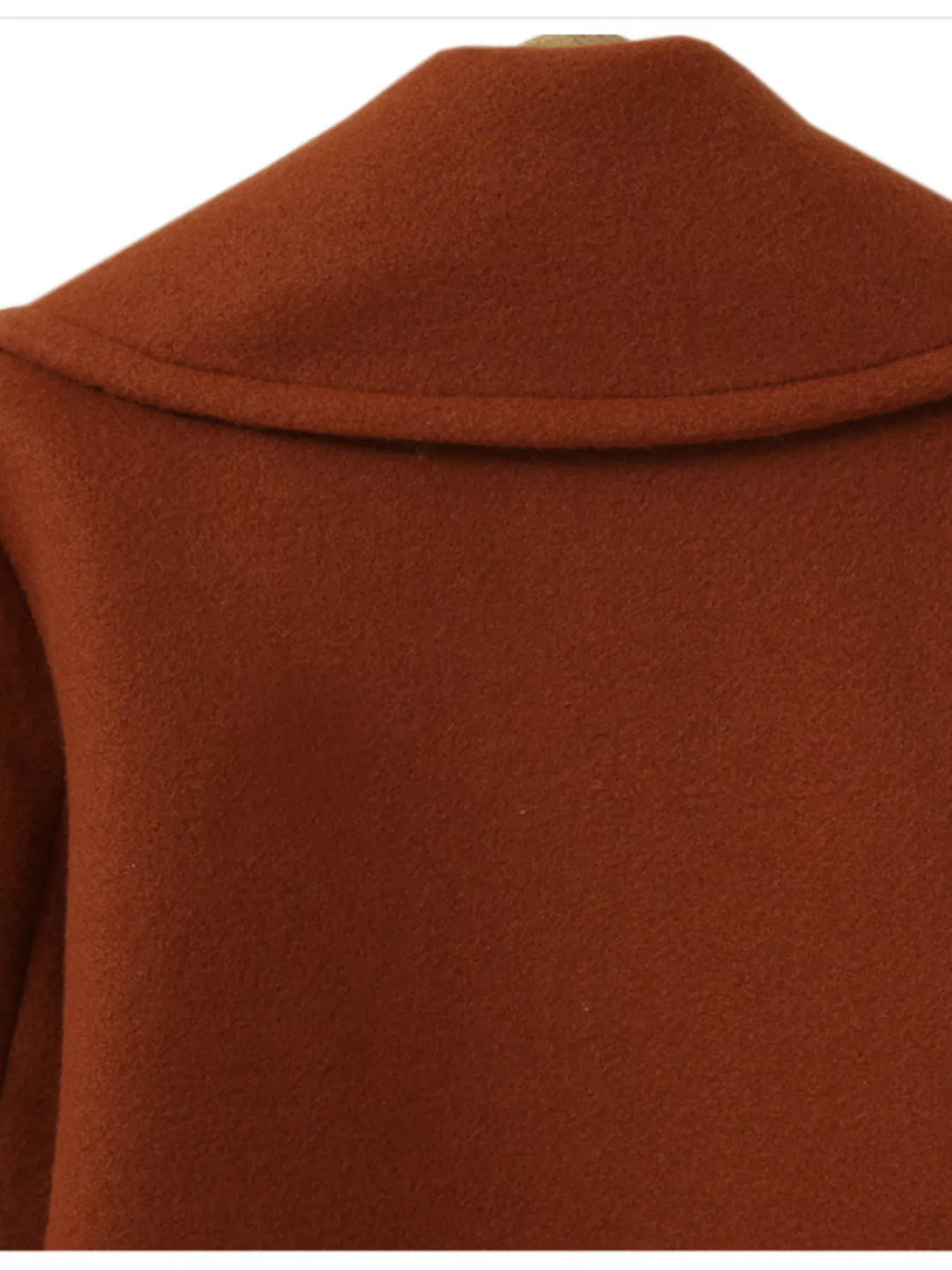 Double-breasted longline coat with notched lapel collar