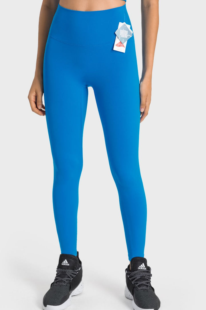 Sky Blue High-rise wide waistband ankle-length yoga leggings