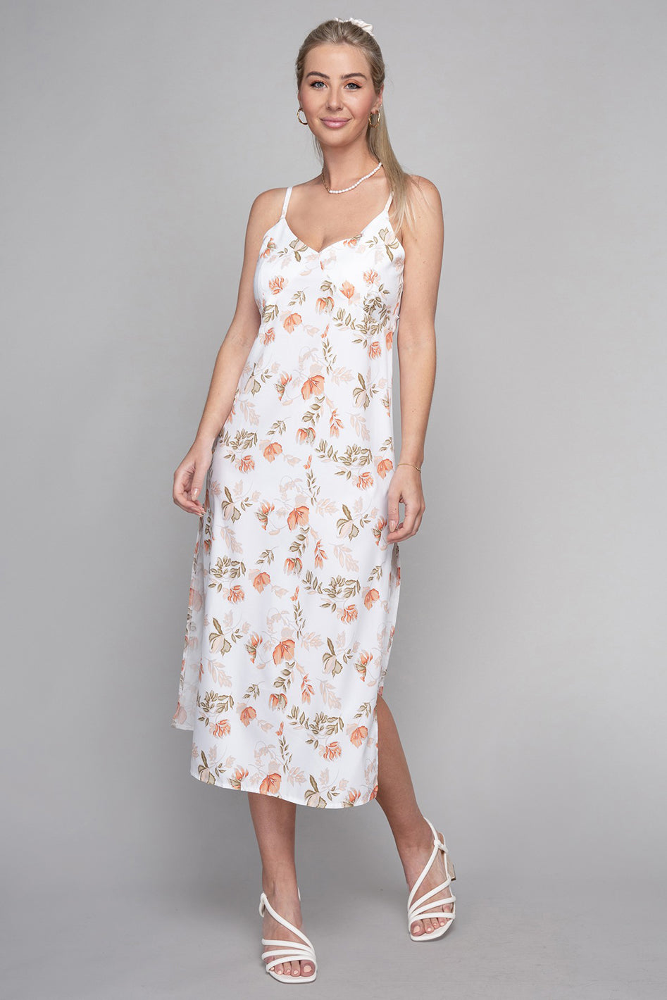 Frenchy Tied Backless Floral Cami Dress - Azoroh