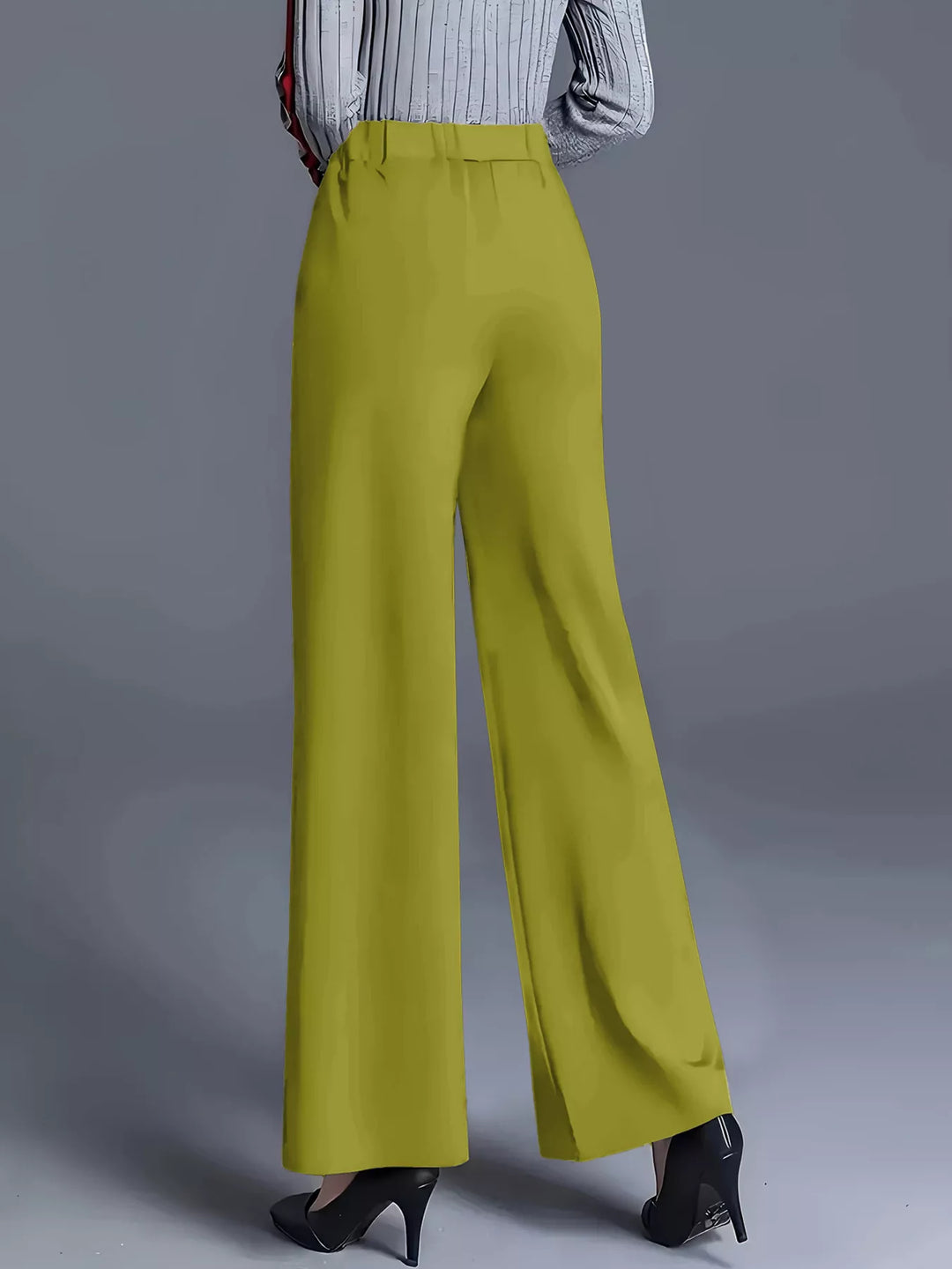Wide leg high-rise trousers with front seam detail