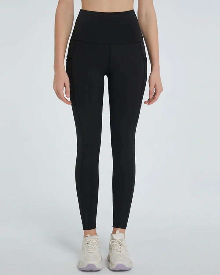 High-waist active leggings with side phone pockets