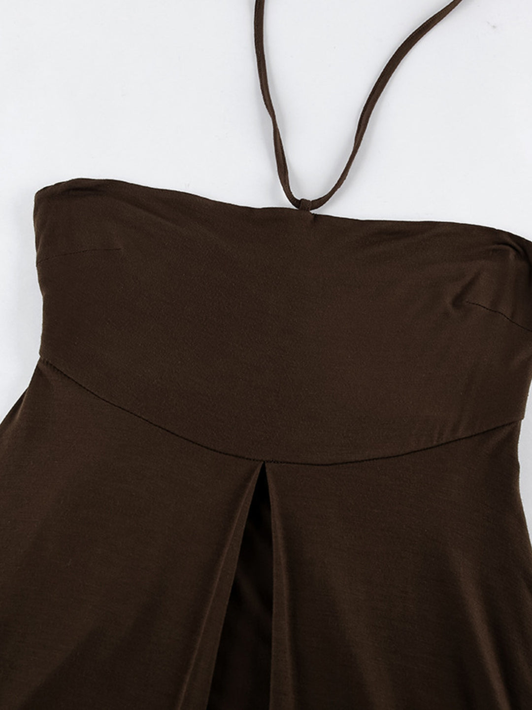 Halter neck longline cami with high front slit