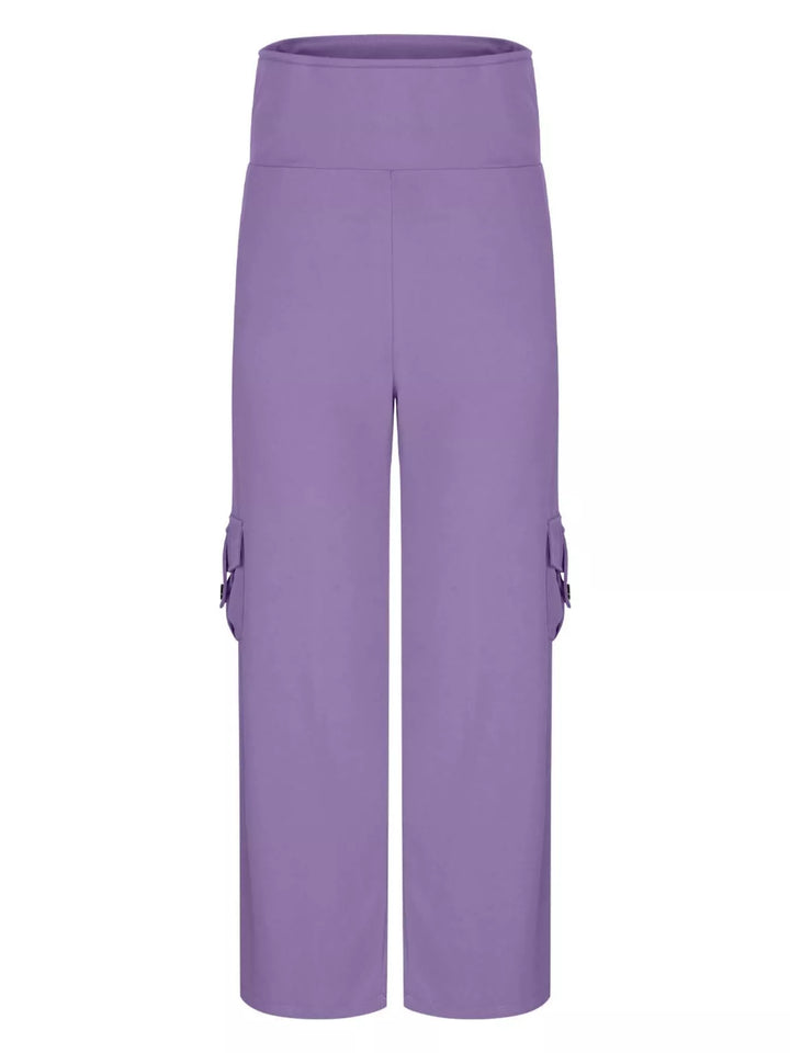 High-rise flare yoga pants with cargo pockets
