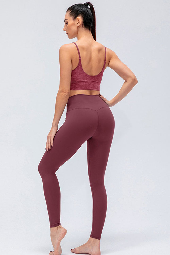 Wide waistband high-rise full-length active leggings