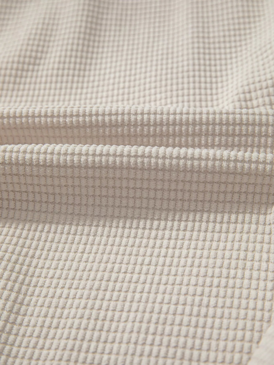 Waffle knit hooded jacket with snap flap pockets