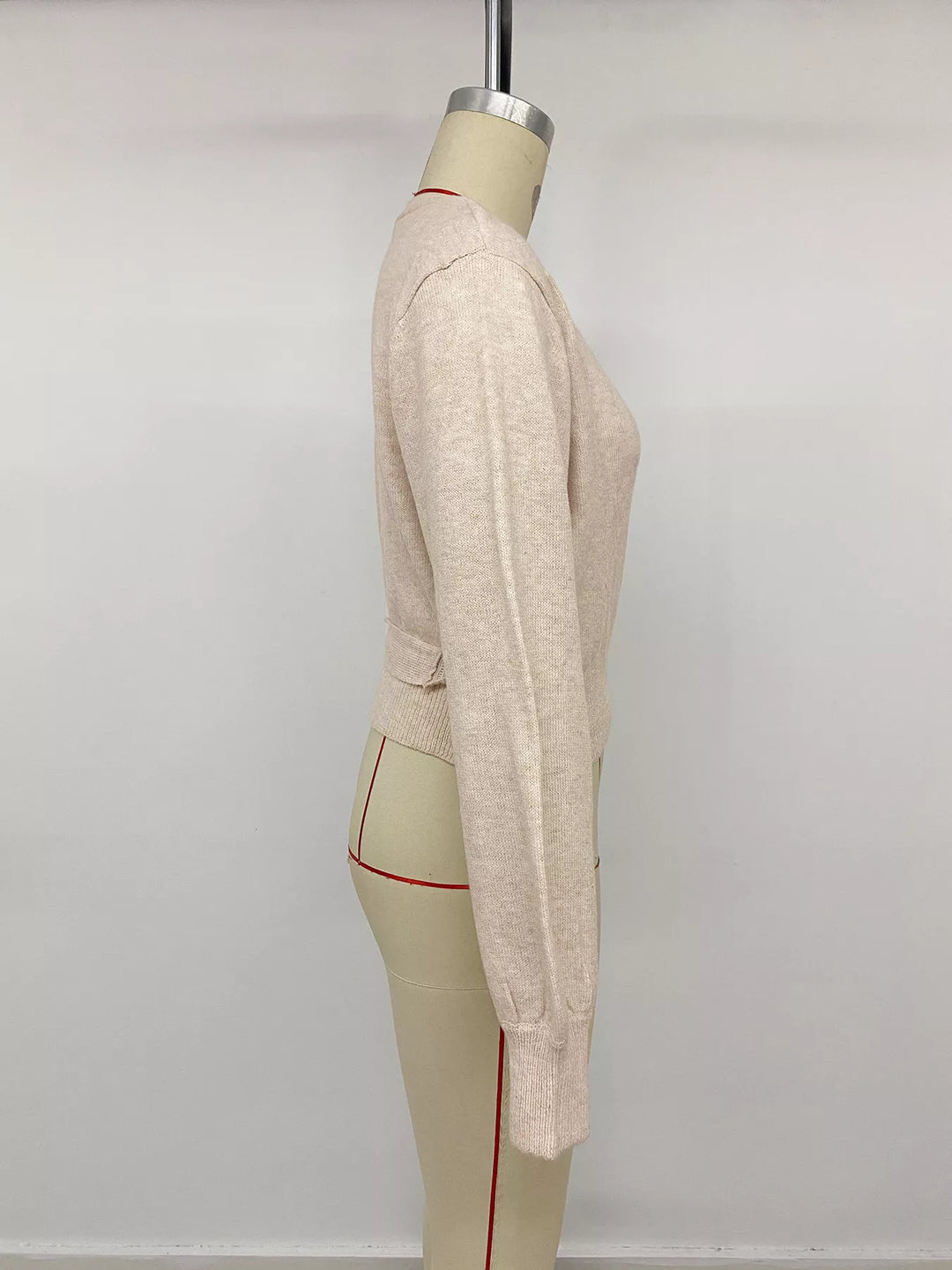 Surplice wrap sweater with side tie and drop shoulders
