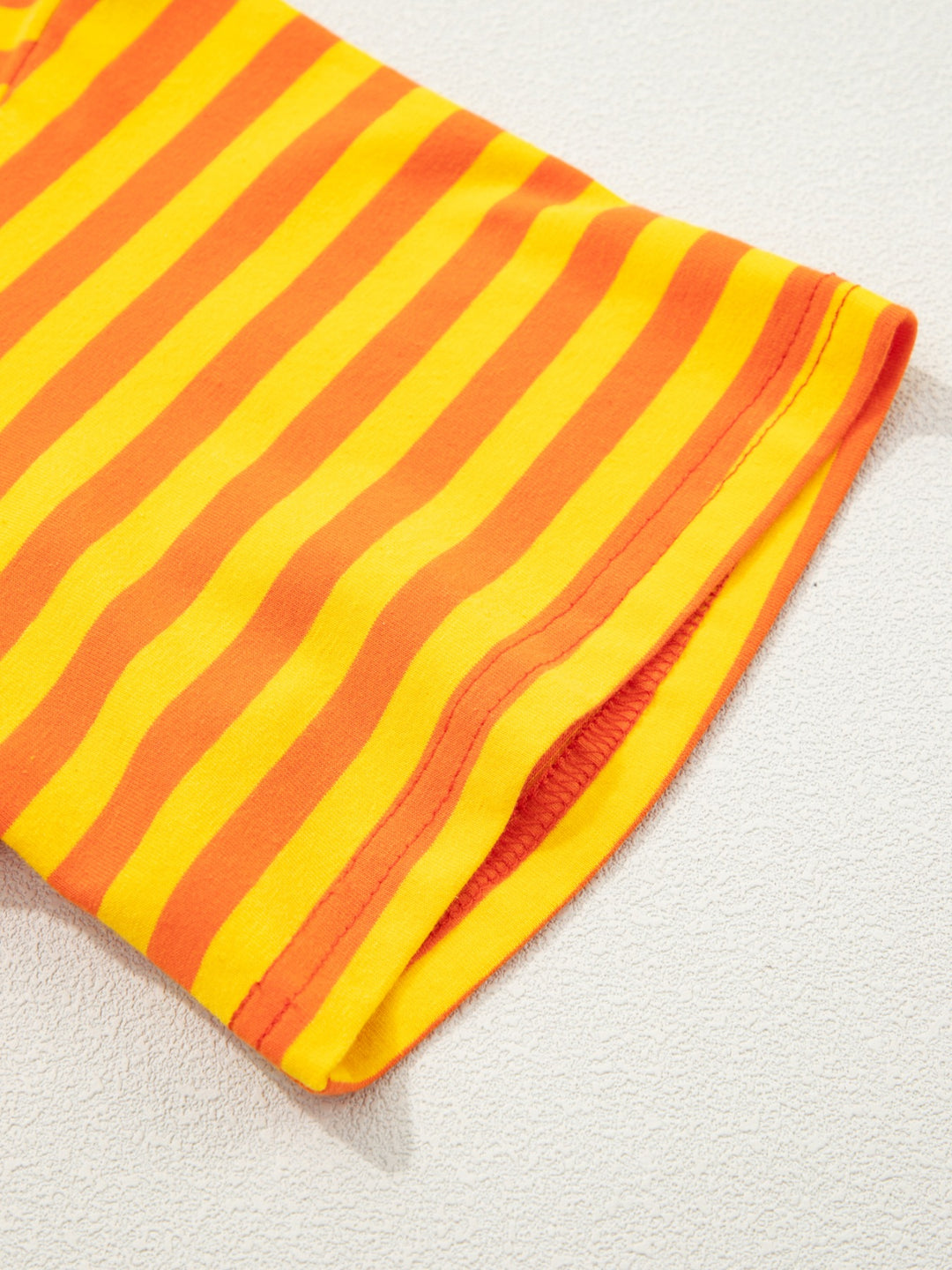 Striped oversized drop-shoulder crew neck t-shirt