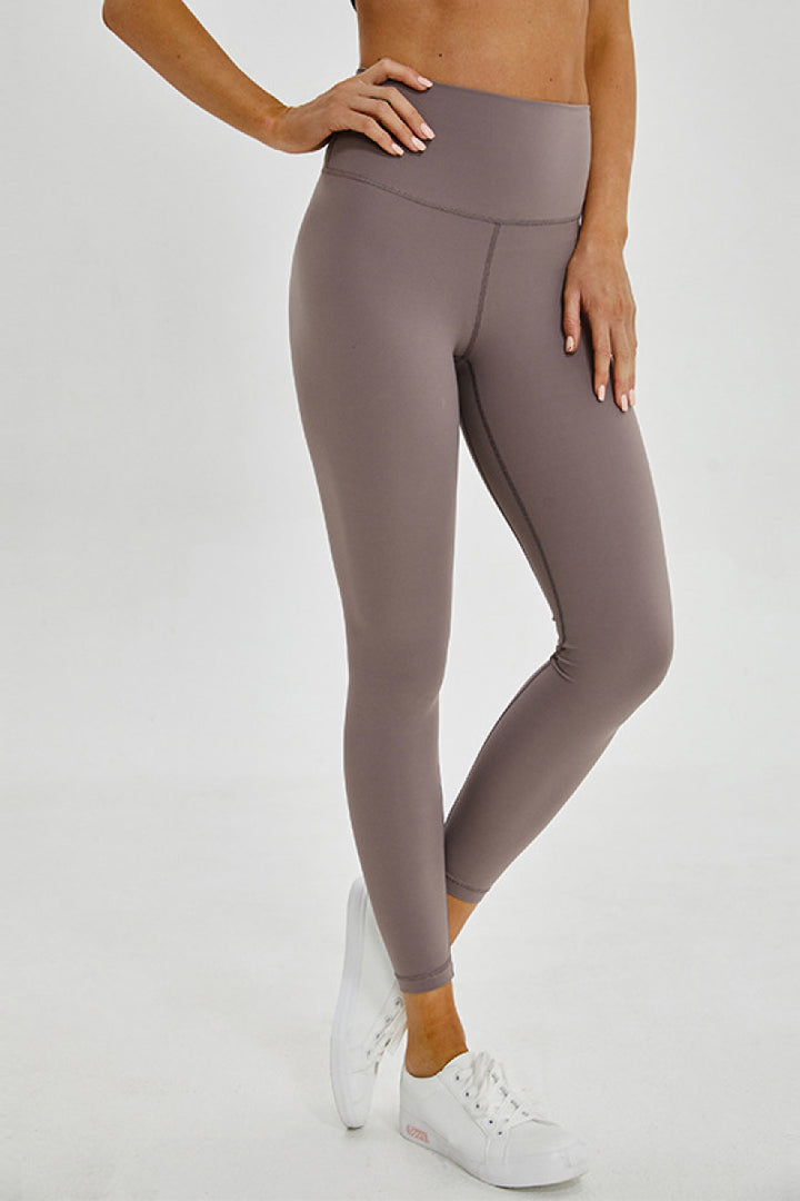 Mocha Wide seamless waistband high-rise sports leggings