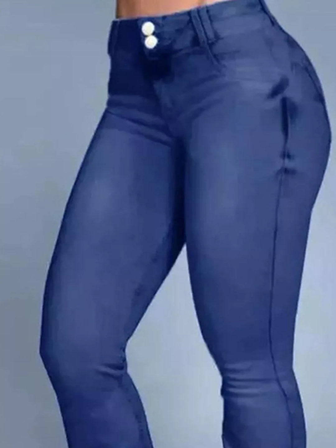High-rise stretch flare jeans with double-button waist
