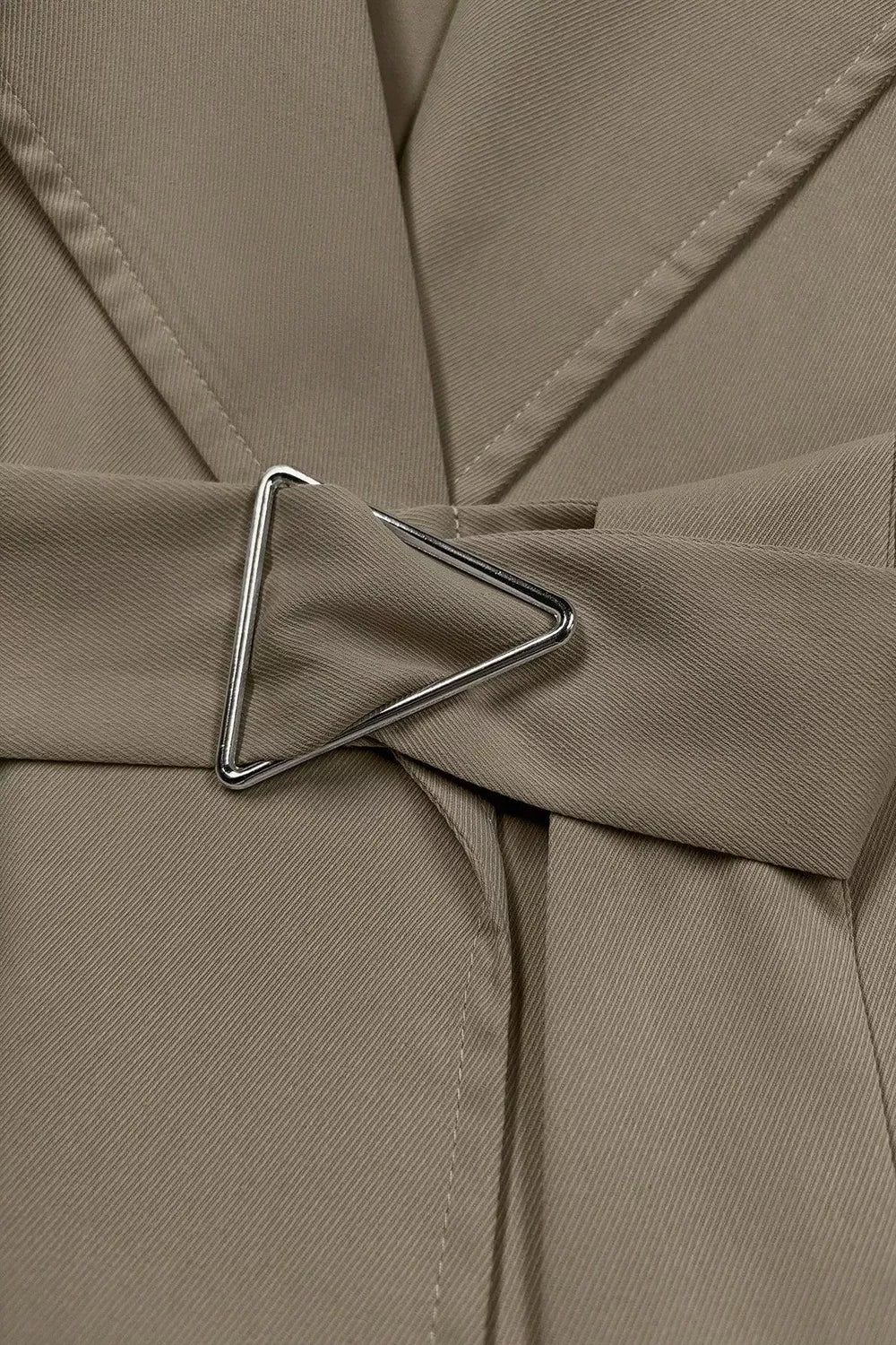 Wide lapel belted trench coat with epaulette tabs